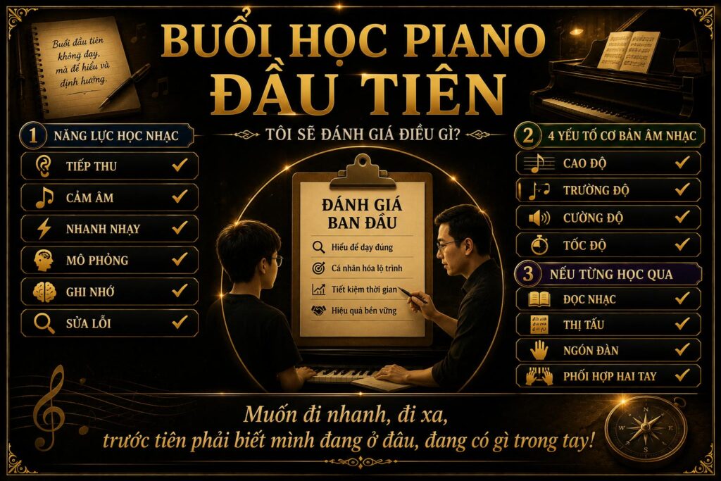 Buổi học piano đầu tiên sẽ như thế nào?