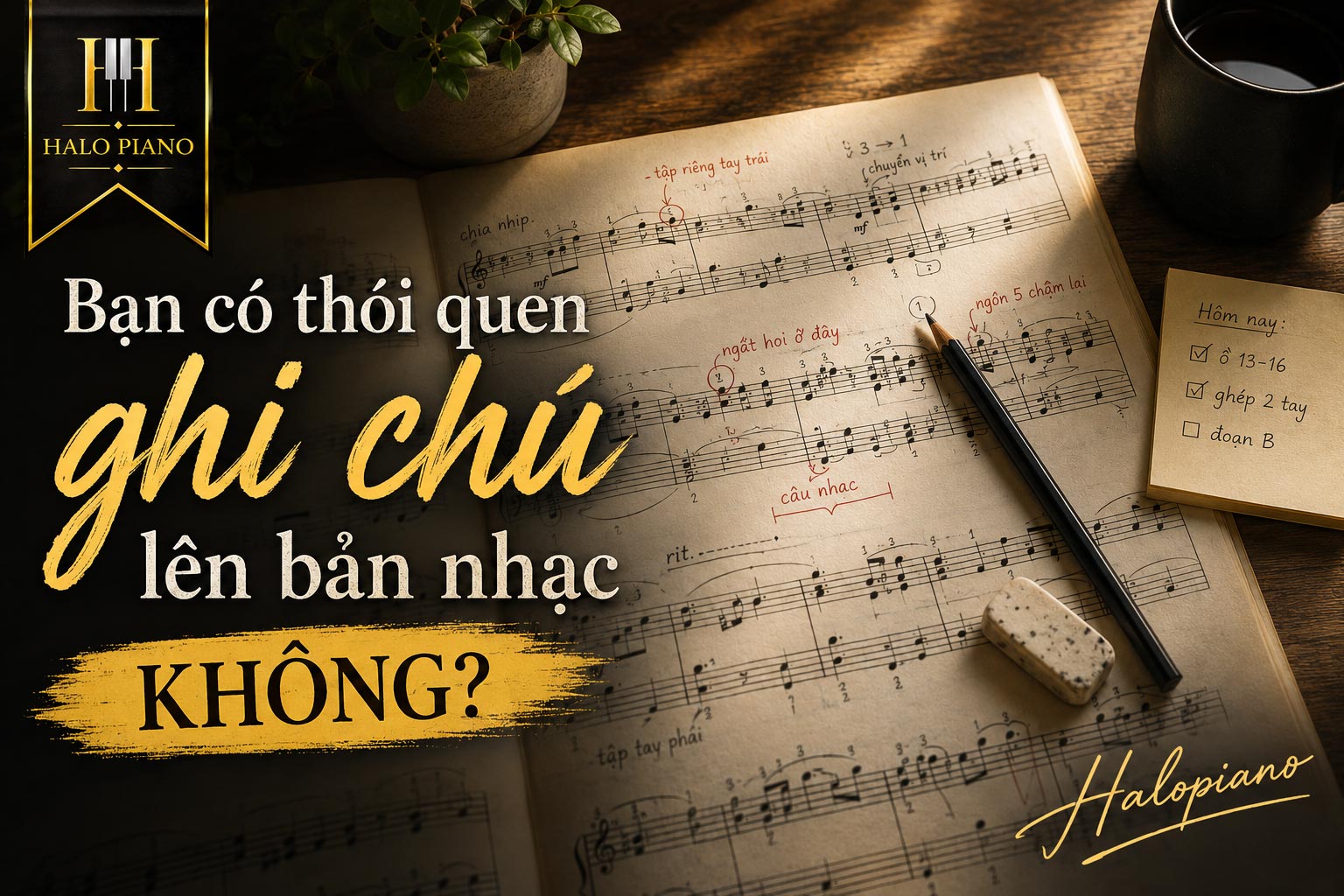 Bạn có thói quen ghi chú lên bản nhạc không?