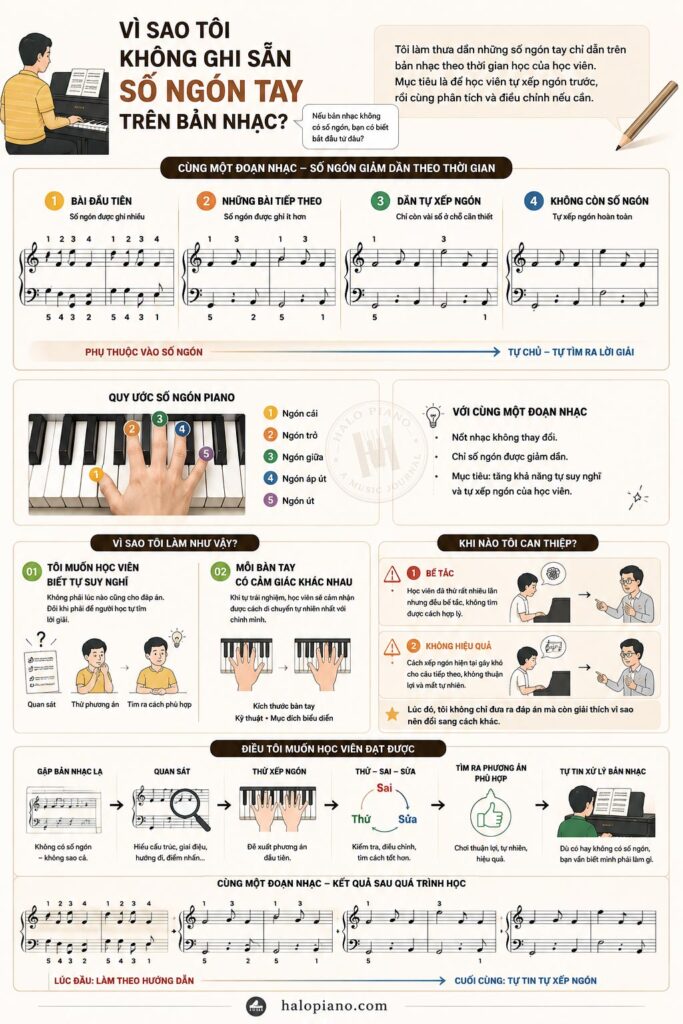 Học piano lâu rồi nhưng vẫn không biết tự xếp ngón