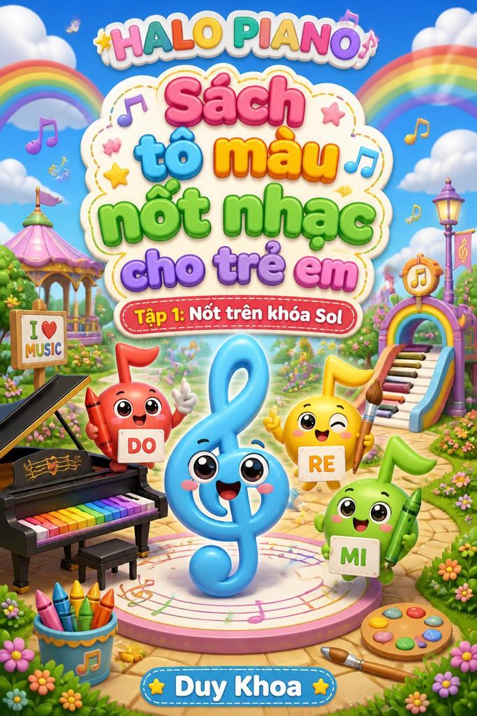 Sách tô màu note nhạc cho trẻ em - Tập 1