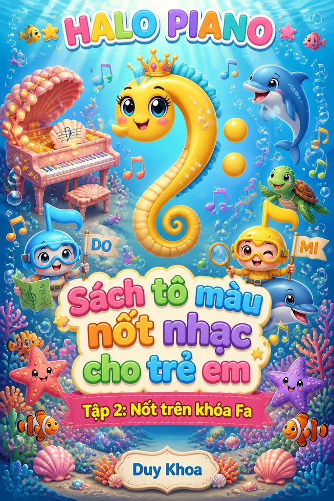 Sách tô màu note nhạc cho trẻ em - Tập 2