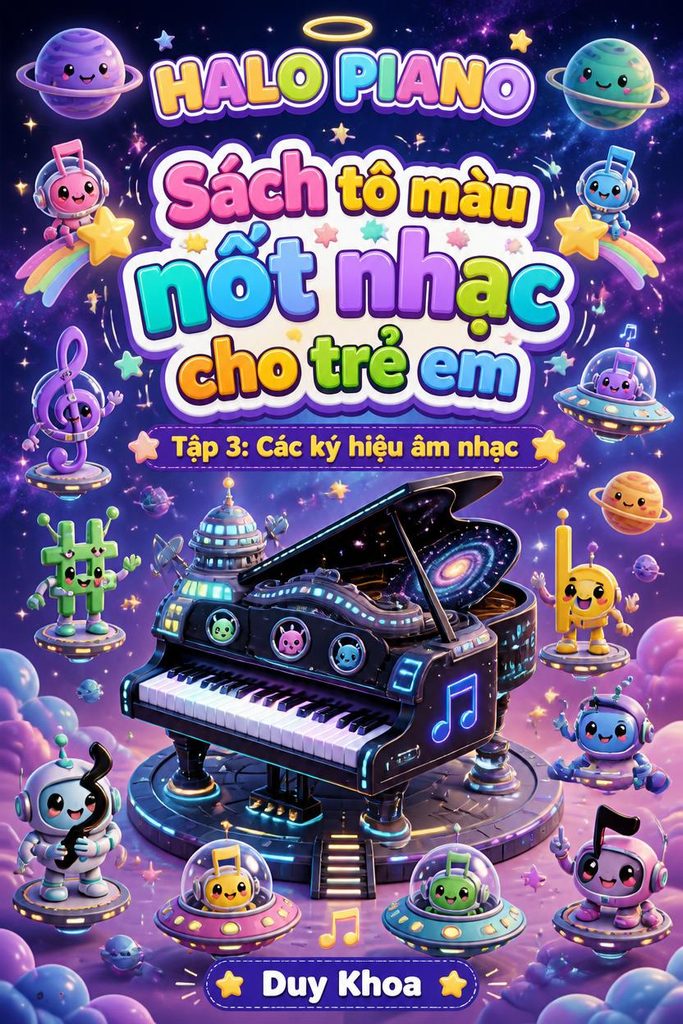 Sách tô màu note nhạc cho trẻ em - Tập 3